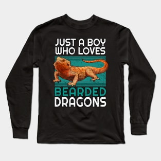 Just a boy who loves bearded dragons, bearded dragon lover, bearded dragon dad Long Sleeve T-Shirt